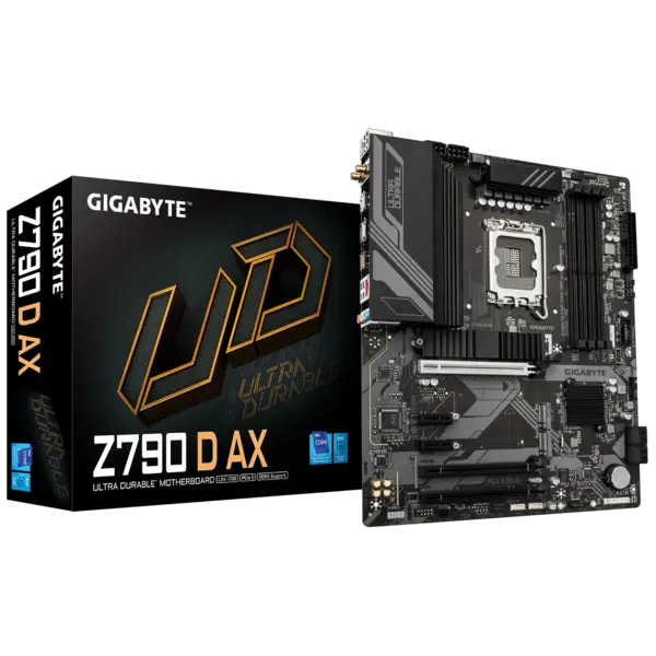 Gigabyte Z790 D AX Motherboard - Intel Core 14th Gen CPUs, 7600MHz DDR5 - Z790 D AX