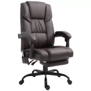 Zennor Vinca PU Leather Massage Office Chair with Footrest - Brown