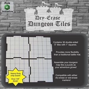 Dry Erase Dungeon Tiles Pack of Thirty Six 5 Squares