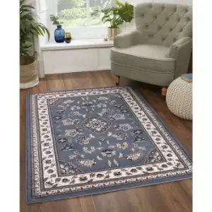 Lord Of Rugs - Traditional Sherborne Classic Bordered Rug in Blue 80 x 150cm (2'6'x5'0')