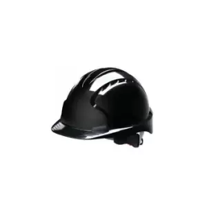 AJF160-001-100 EVO3 Vented Black Safety Helmet - Black - JSP