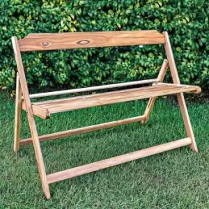 Dawsons Living - Teak Wood 2 Seater Foldable Garden Furniture Bench ideal for Patio Area