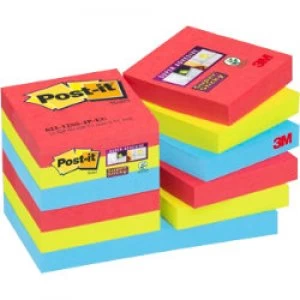 Post it Super Sticky Notes 48 x 48mm Assorted 12 Pieces of 90 Sheets