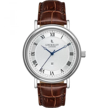 Silver and Brown 'Locksley London' Classical Watch - LL0050040