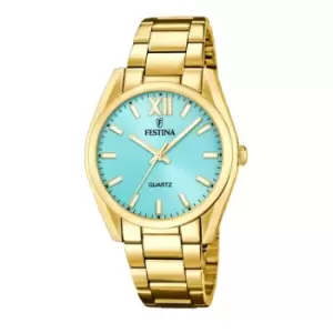 Festina F20640/2 Womens Boyfriend Gold Tone Bracelet Wristwatch