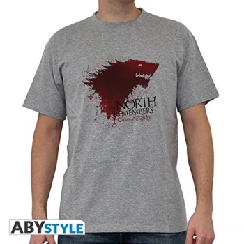 Game Of Thrones - "The North..." Mens Small T-Shirt sport grey