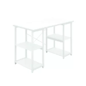 Soho Desk with Straight Shelves White/White Leg KF90784