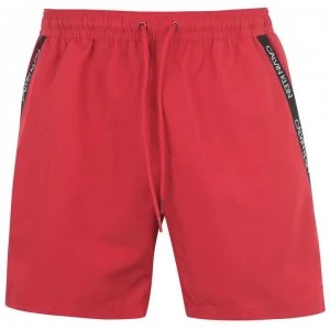 Calvin Klein Calvin Diagonal Tape Swim Shorts - Red 654