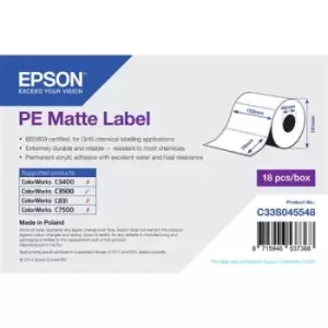 Epson PE Matte Label - Die-cut Roll: 102mm x 76mm 365 labels