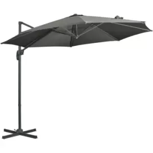 3 x 3(m) Cantilever Parasol Garden Umbrella with Cross Base Grey - Grey - Outsunny