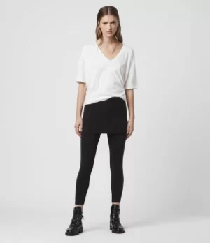AllSaints Womens Cotton Essential Raffi Leggings, Black, Size: L