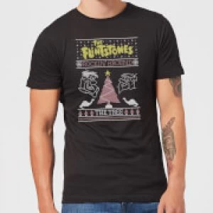 Flintstones Rockin Around The Tree Mens Christmas T-Shirt - Black - XXL