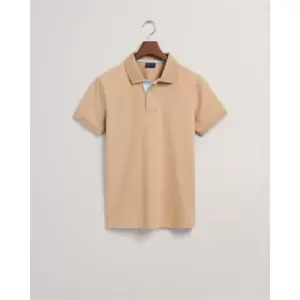 Gant Contrast Rugger Polo Shirt - Beige