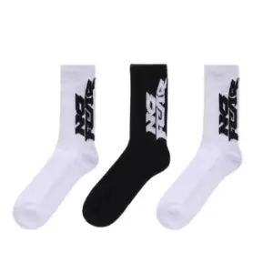 No Fear 3 Pack Logo Socks Mens - Multi