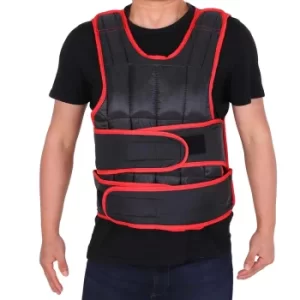 Adjustable 15KG Weight Vest, Black/Red