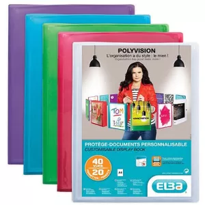 Original Elba Polyvision A4 Display Book Polypropylene 20 Clear Pockets Clear Single