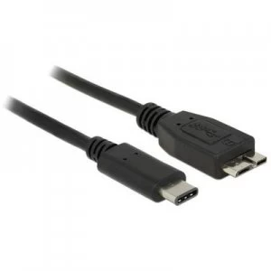 Delock USB 3.0 Cable [1x USB-C plug - 1x USB 3.2 1st Gen connector Micro B (USB 3.0)] 0.50 m Black