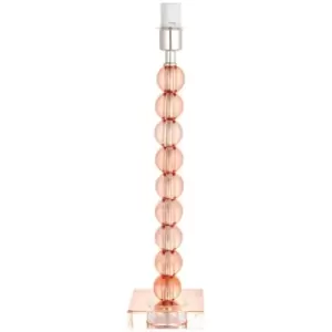 Endon Adelie Base Only Table Lamp, Blush Crystal Glass, Bright Nickel Plate