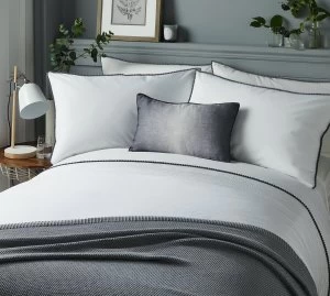 Serene Pom Pom Grey Bedding Set - Superking