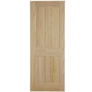 4 Panel Clear Pine Unglazed Internal Fire Door H1981mm W838mm
