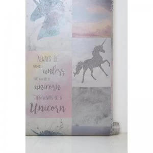 Believe in Unicorns Glitter Wallpaper