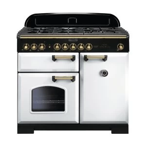 Rangemaster 113860 CDL100DFFWH-B Classic Deluxe 100cm Dual Fuel Range Cooker White-B