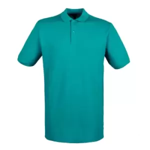 Henbury Mens Modern Fit Cotton Pique Polo Shirt (3XL) (Bright Jade)