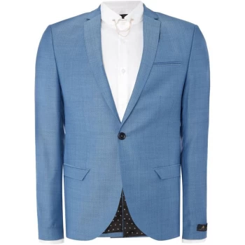 Label Lab Terrell SB1 Notch Lapel Textured Suit Jacket - Blue
