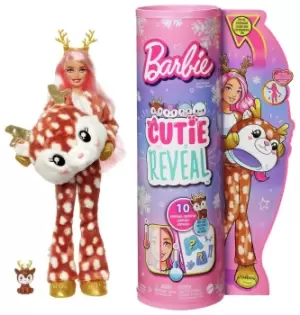 Barbie Cutie Reveal Snowflake Sparkle Deer Doll - 30cm