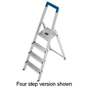 Original Folding Aluminium Ladder 3 Non Slip Ribbed Steps