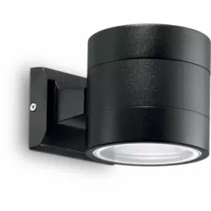 01-ideal Lux - SNIF ROUND Black wall light 1 bulb