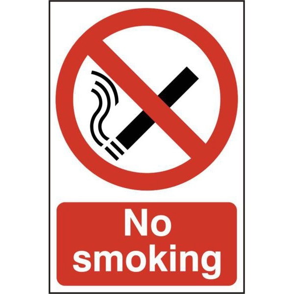 ASEC No Smoking 400mm x 600mm PVC Self Adhesive Sign