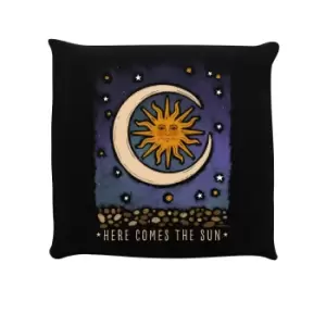 Grindstore Hello World Here Comes The Sun Cushion (One Size) (Black/Yellow/Cream)