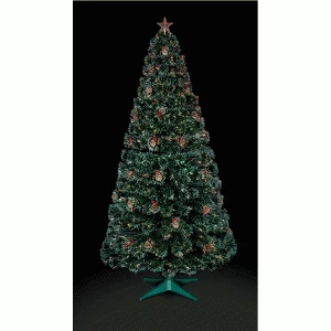 Premier Fibre Optic LED Christmas Tree with Pine Cones and Berries - 6ft