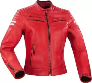 Segura Funky Ladies Motorcycle Leather Jacket, red, Size 36 for Women, red, Size 36 for Women