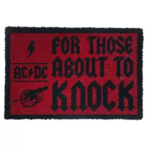 AC/DC For Those About To Knock Door Mat (One Size) (Red/Black)