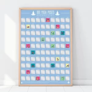 100 Yoga Poses Bucket List Scratch Poster