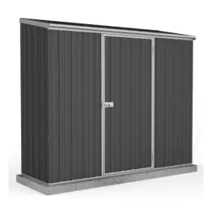 Absco 7.5x3ft Space Saver Metal Pent Shed - Grey