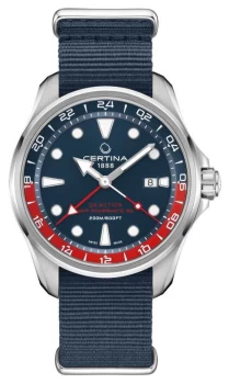 Certina DS Action GMT Blue Fabric Strap Blue Dial Watch