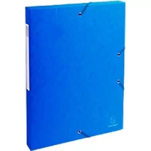 Exacompta Elasticated Box File 25mm, A4, Blue, Pack of 8