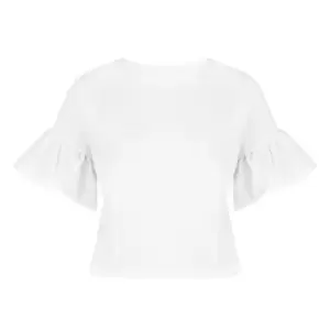 Miso Ruffle Sleeve T Shirt - White