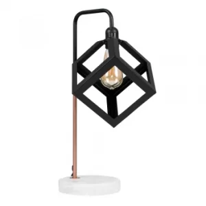 Talisman Copper Table Lamp With Cubed Puzzle Shade