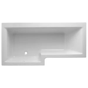 Cooke Lewis Adelphi LH Supercast acrylic L shaped Shower Bath L1675mm W850mm