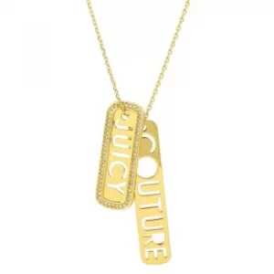 Ladies Juicy Couture Gold Plated Juicy Tags Necklace