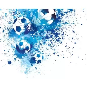 Football Splash Blue Wall Mural - 3.5m x 2.8m
