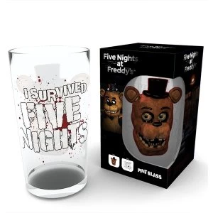 Five Nights At Freddys Fazbear Large Glass