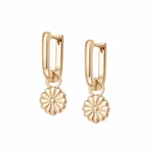 Daisy Bloom Drop Huggie Earrings 18ct Gold Plate 18ct Gold Plate