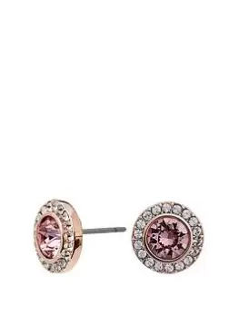 Jon Richard Radiance Collection Rose Gold Plated Pink Halo Stud Earrings