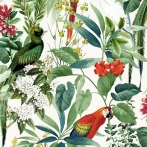 Escapade Ikala Jungle Birds Tropical Parrot Wallpaper - Multi - L76204 - Muriva