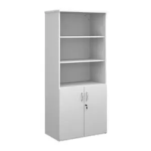 Duo combination unit with open top 1790mm high with 4 shelves - white